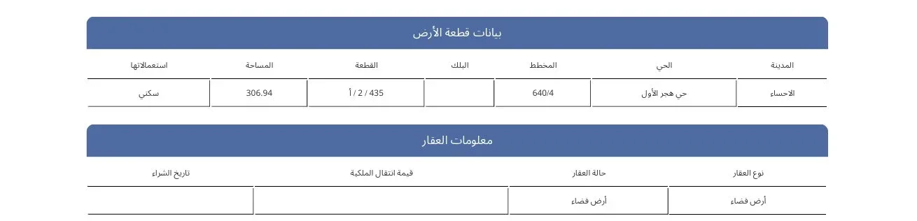 أرض سكنية للبيع في حي الاول بضاحية هجر | 306.94 م² | رقم الأرض 435-2/أ، صورة إضافية