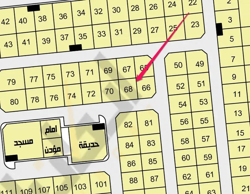 أرض سكنية للبيع في حي الاول بضاحية هجر | 750 م² | رقم الأرض 68/ب