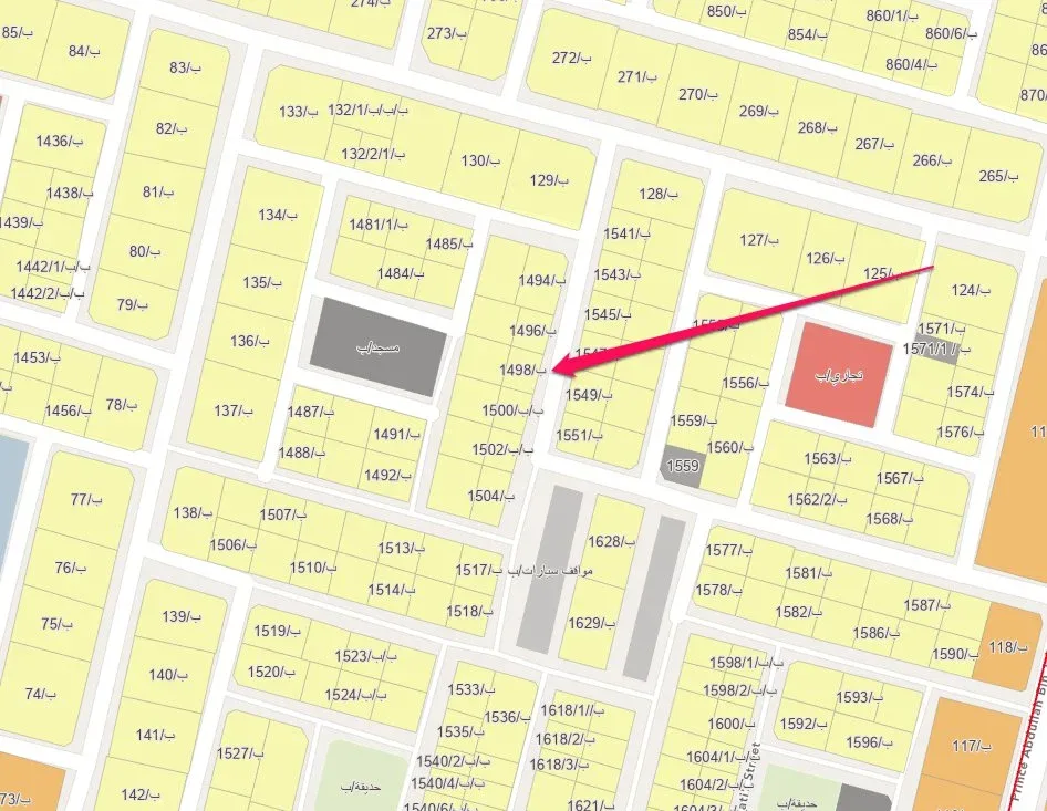 أرض سكنية للبيع في حي العزيزية | 796 م² | رقم الأرض 1497/ب