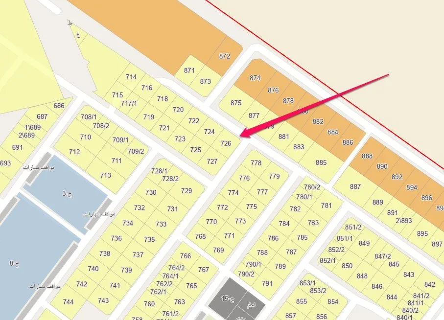 أرض سكنية للبيع في حي الصفا | 587.67 م² | رقم الأرض 726