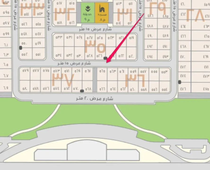 أرض سكنية للبيع في حي جوهرة الهادي | 500 م² | رقم الأرض 565