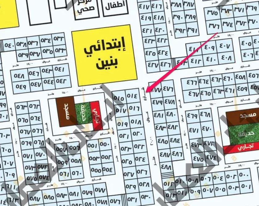 أرض سكنية للبيع في حي الحمراء الأول | 625 م² | رقم الأرض 514/أ