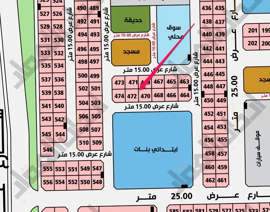 أرض سكنية للبيع في حي الامراء الهفوف | 400 م² | رقم الأرض 472/د