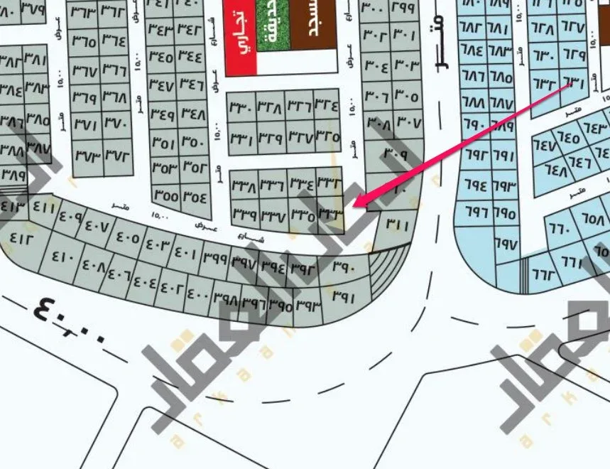 أرض سكنية للبيع في حي النايفية | 499.54 م² | رقم الأرض 333/ح