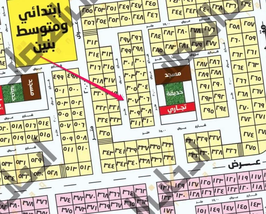 أرض سكنية للبيع في حي الحمراء الثاني | 400 م² | رقم الأرض 307/ھ