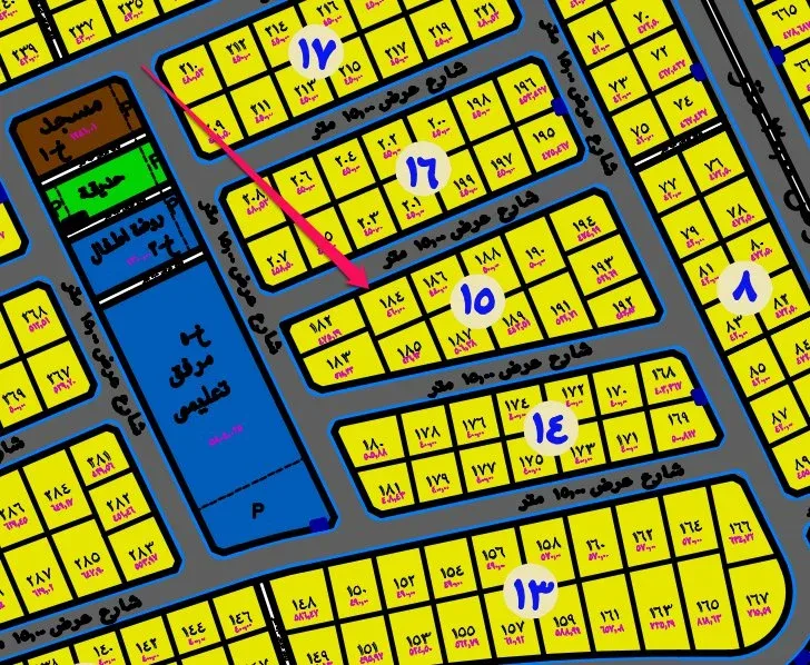 أرض سكنية للبيع في حي الدانة بالهفوف | 460 م² | رقم الأرض 184/د