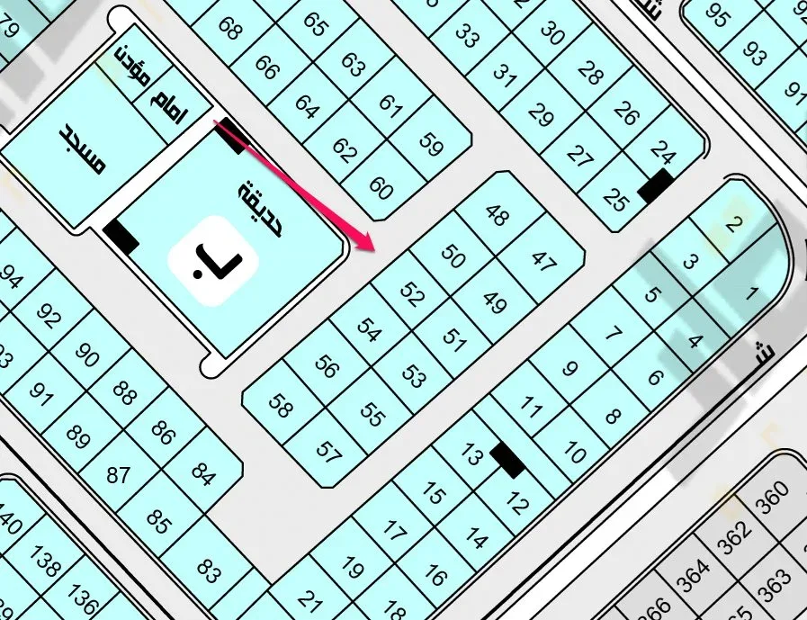 أرض سكنية للبيع في حي الثامن بضاحية هجر | 795 م² | رقم الأرض 52/ب