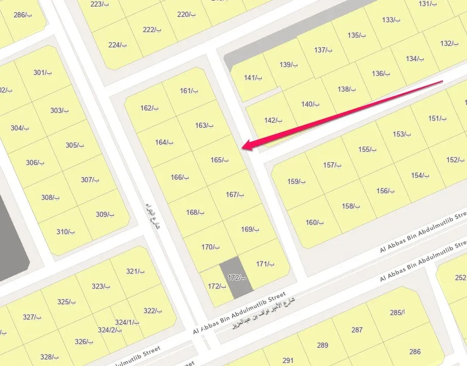 أرض سكنية للبيع في حي منسوب التعليم | 465 م² | رقم الأرض 165/ب