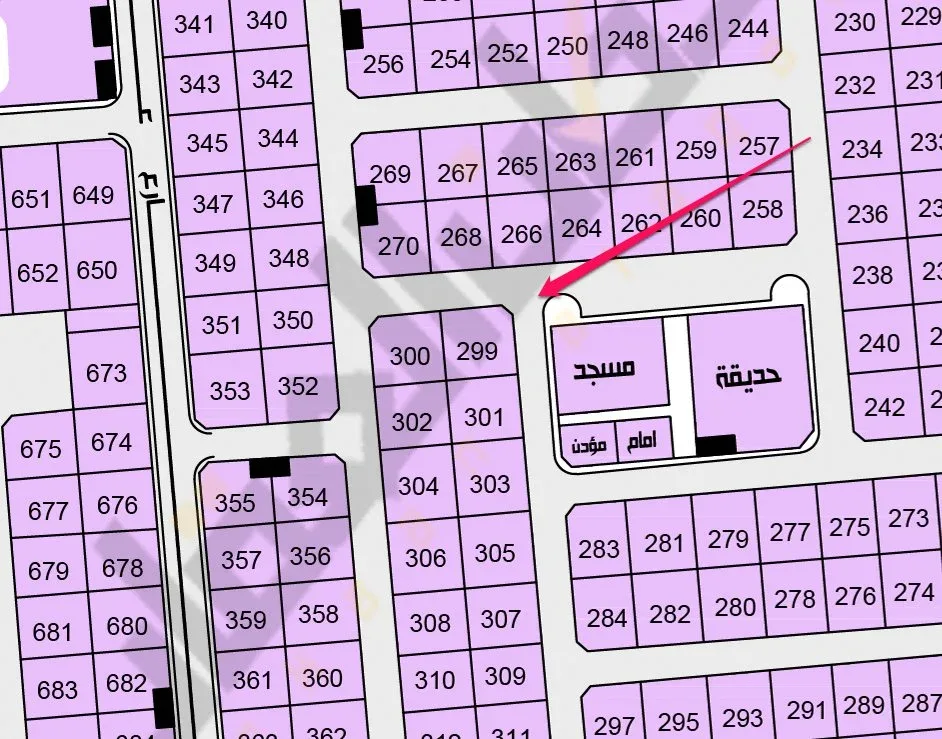 أرض سكنية للبيع في حي الخامس بضاحية هجر | 451 م² | رقم الأرض 299-2/د