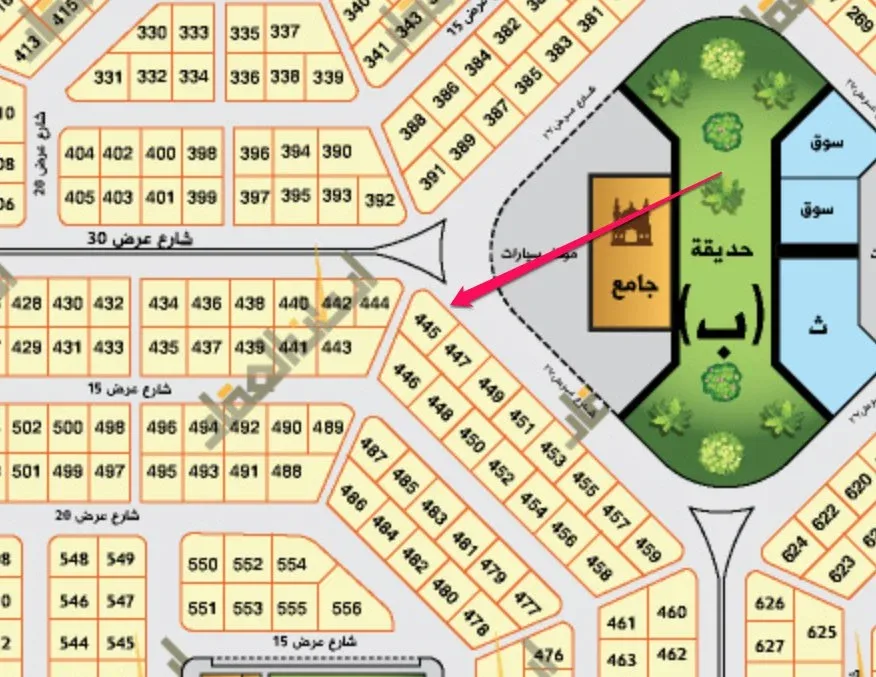 أرض سكنية للبيع في حي مخطط الرياض بالأحساء | 908.59 م² | رقم الأرض 445/ب