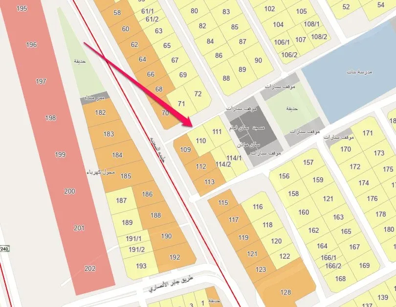 أرض سكنية للبيع في حي الرفاع بالكلابية | 600 م² | رقم الأرض 110