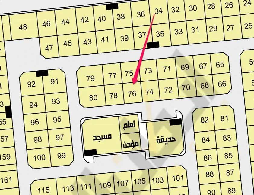 أرض سكنية للبيع في حي الاول بضاحية هجر | 750 م² | رقم الأرض 76/ب